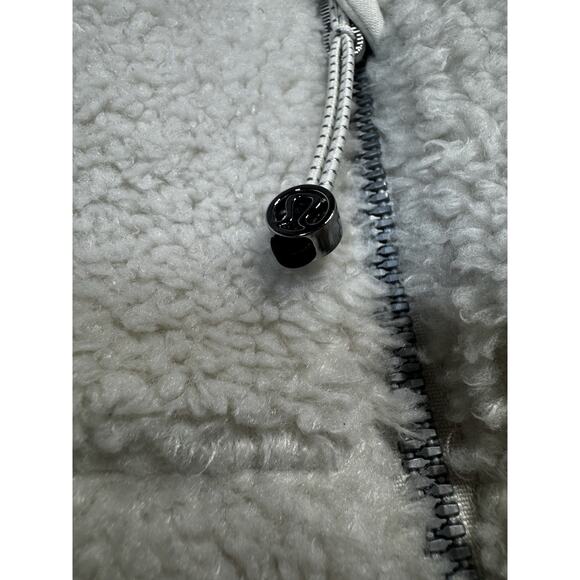 Lululemon Scuba Oversized Sherpa Fleece Half Zip Hoodie White M/L Cozy Winter Pu - Picture 6 of 9